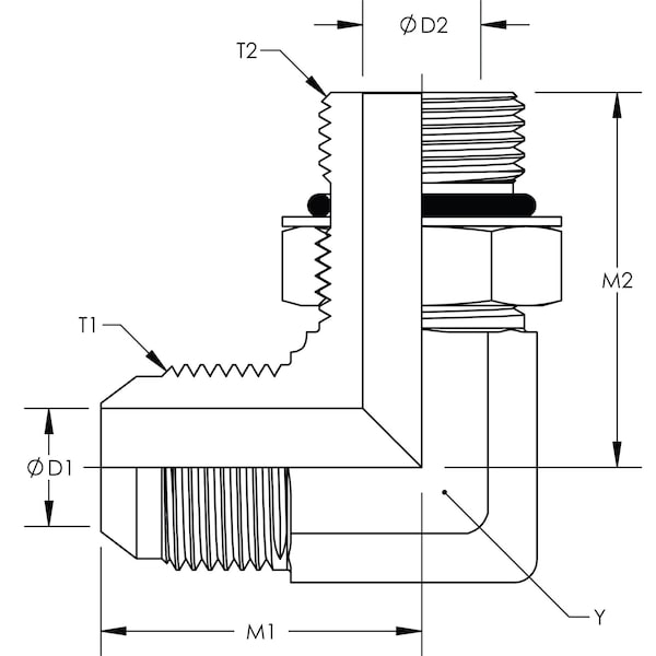 JIC To O-Ring 90° Elbow Stainless Steel